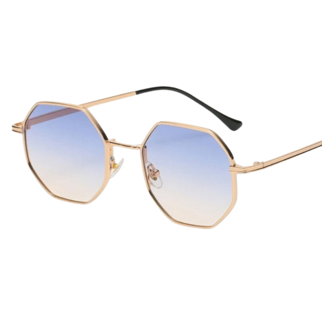 WW Geld Sonnenbrille - Sommer - Metall Vieleckig