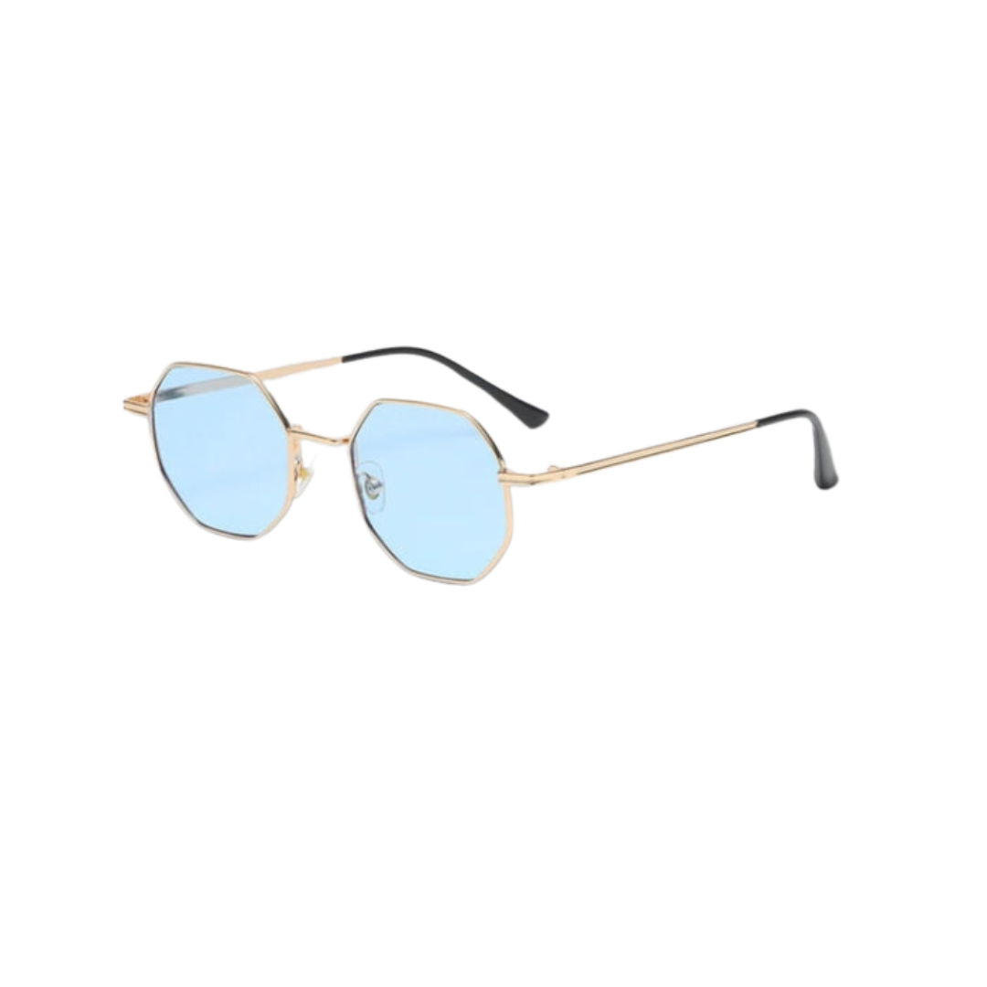 WW Geld Sonnenbrille - Sommer - Metall Vieleckig