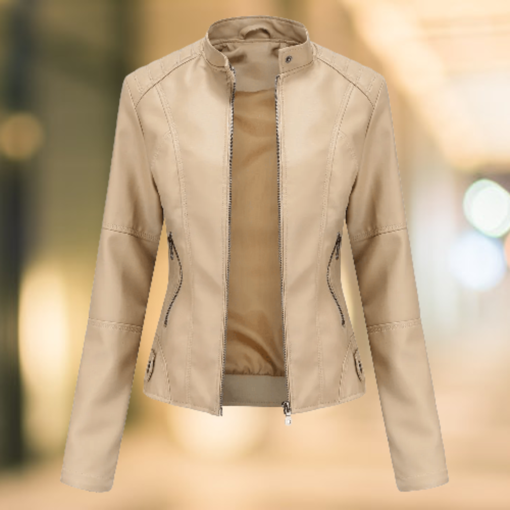 WW | Elegante und schicke Lederjacke mit Stehkragen