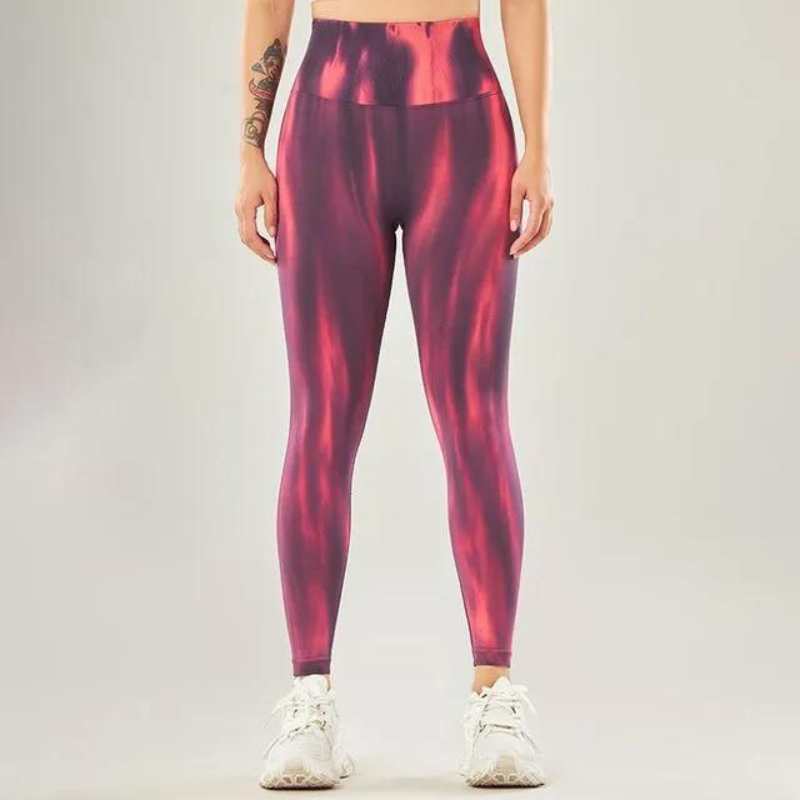 WW | High Waist Leggings mit Wellenmuster - Perfekt für Freizeitaktivitäten für Damen