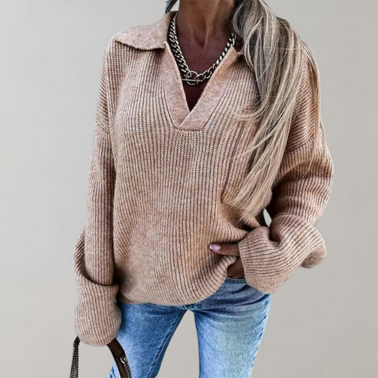 WW | Oversized Pullover für Damen mit V-Ausschnitt