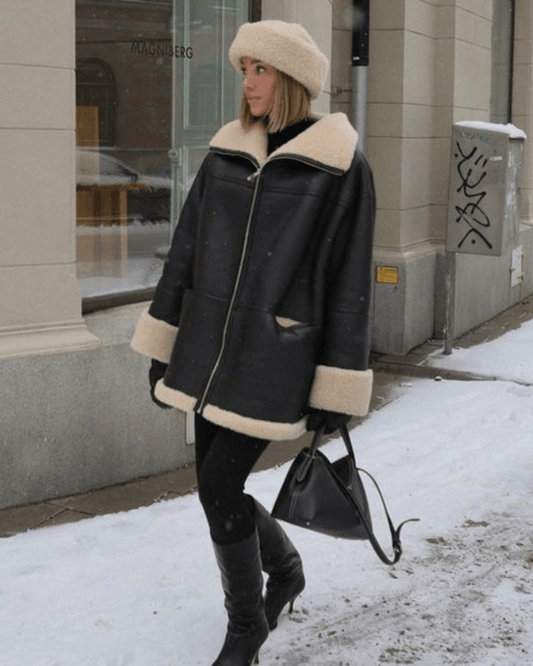 WW | Faux-Schafsleder-Jacke - Warme Winterjacke - Kunstleder