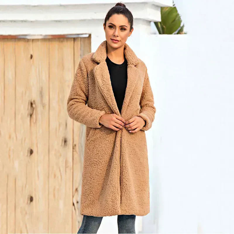 WW | Fashionable plush coat for women