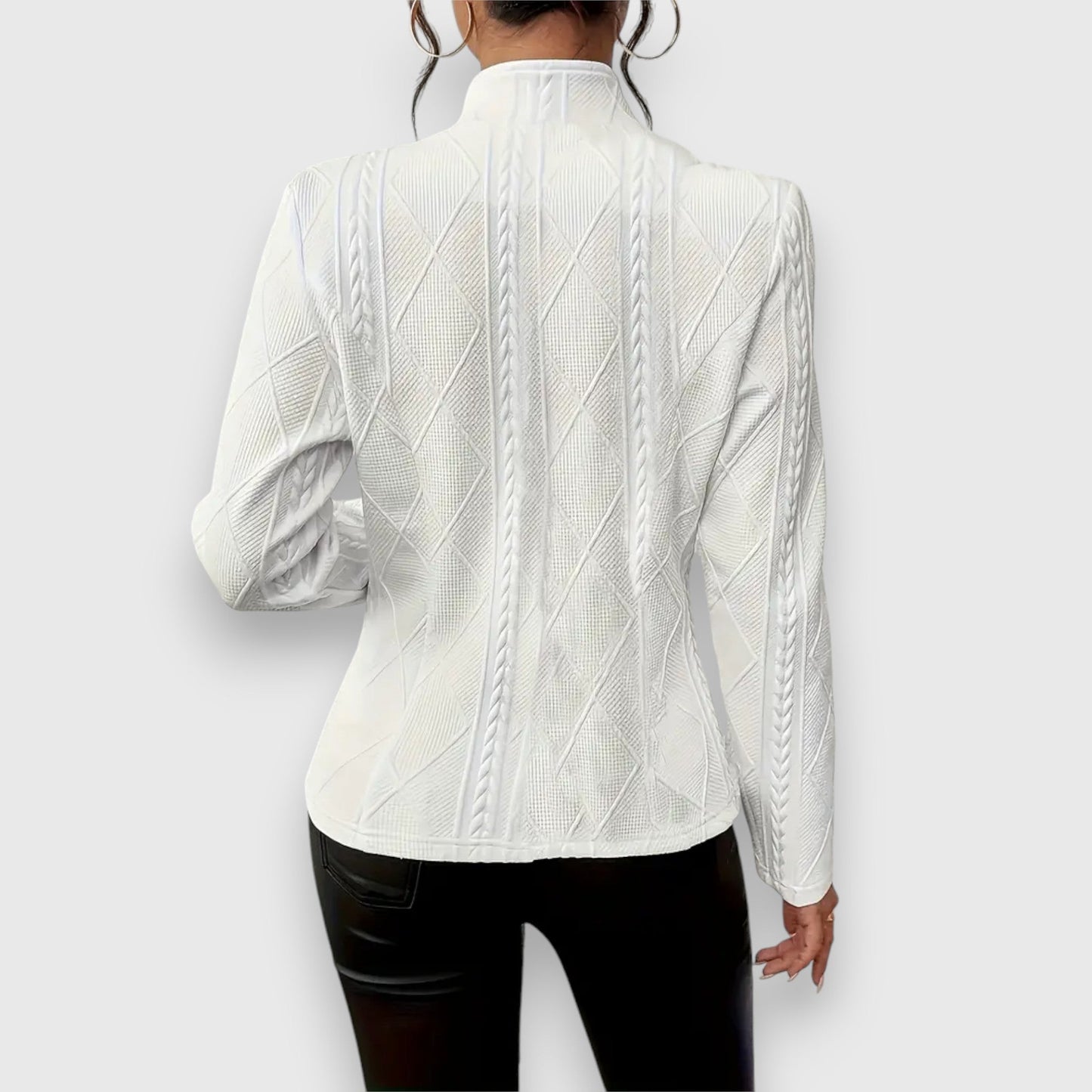 WW | Sleeved Knitted Blazer for Winter Button Closure