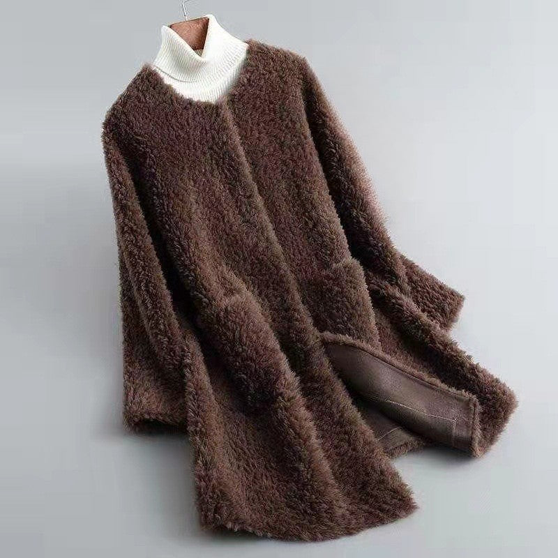 WW | Wool Blend Relaxed Fit Coat - With Patch Pockets Open Front Coat
