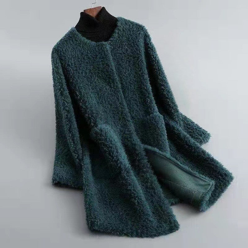 WW | Wool Blend Relaxed Fit Coat - With Patch Pockets Open Front Coat