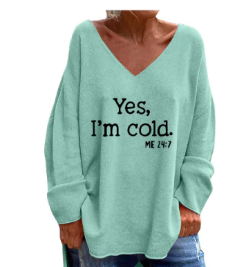 WW | Damen V-Ausschnitt Übergröße Pullover