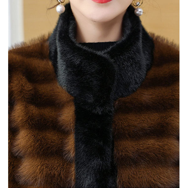 WW | Relaxed Fit Coat - Stand-Up Collar Coat with Fur Trim