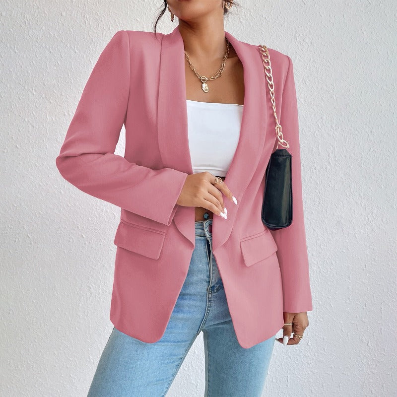 WW | Blazer Taillierte Passform Reverskragen Knielang Klapptaschen