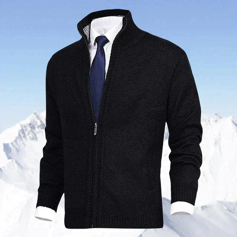 WW | Reißverschluss Stehkragen Taschen Strickweste für Herren