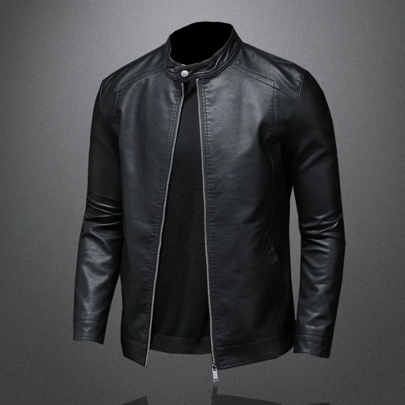 WW | Regenfester schwarzer Motorradjacke für Herren Slim Fit