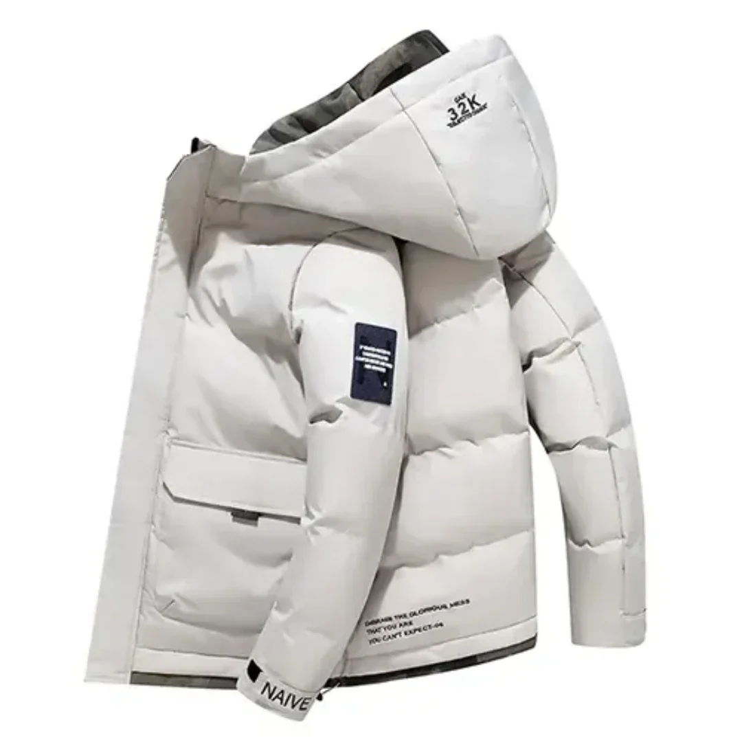 WW | warme gesteppte Herrenjacke mit Kapuze Vordertasche