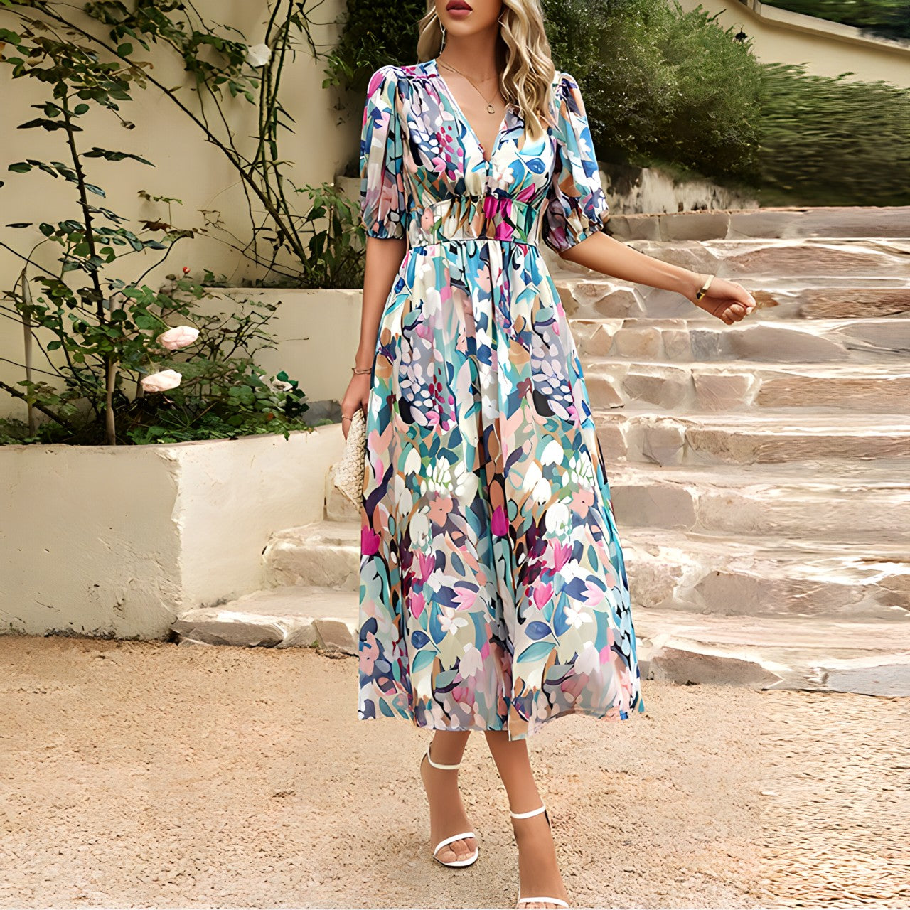 Sorina™ | Kleid mit Gartenmuster