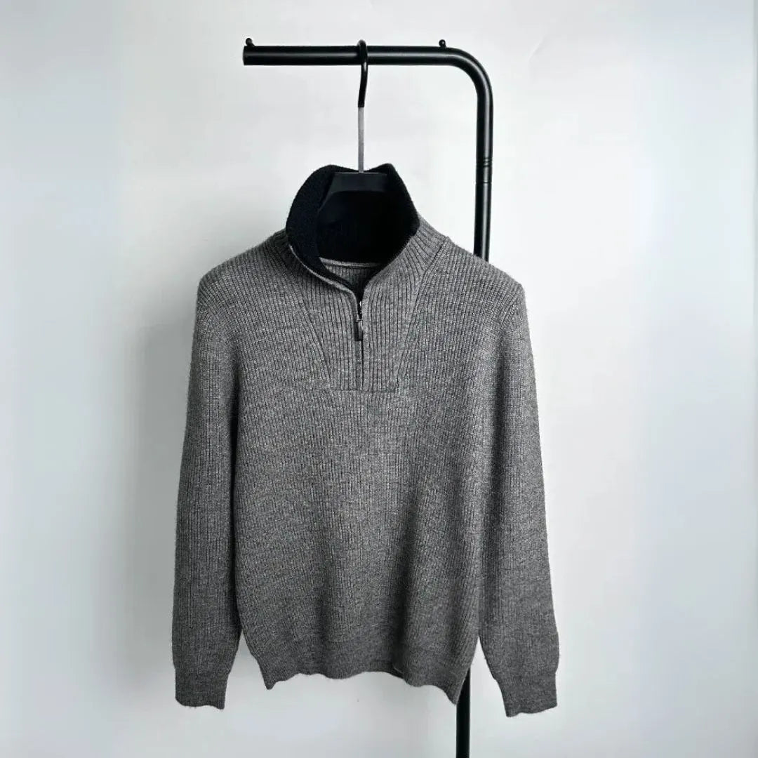 WW | Women's Knitted Sweater with Contrast Collar