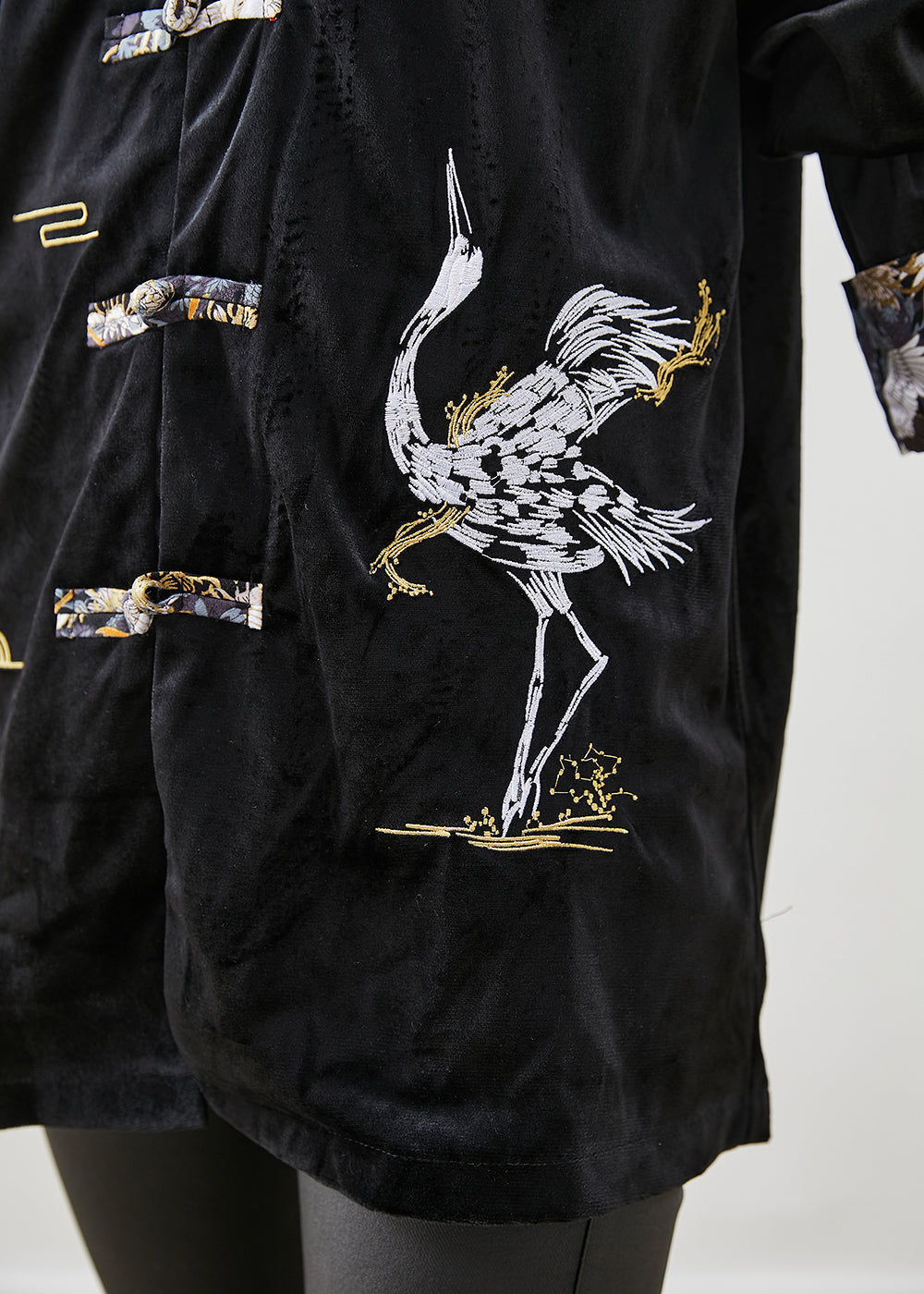 WW | Black Embroidered Chinese Knot Velvet Jackets