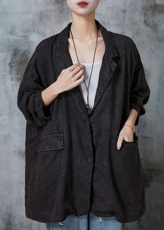 WW | Black Oversized Pocket Linen Jackets