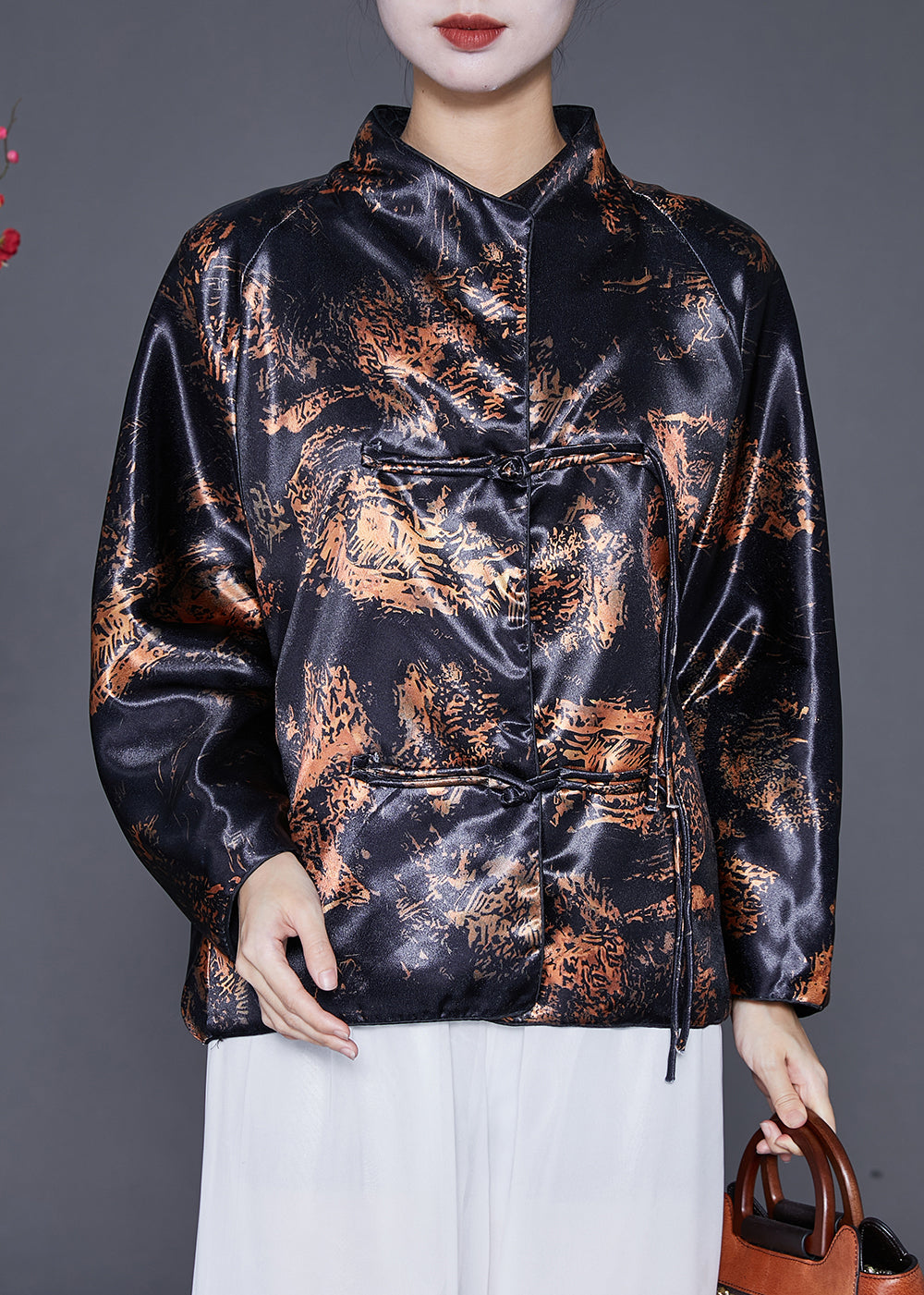WW | Black Tassel Print Cotton Coats