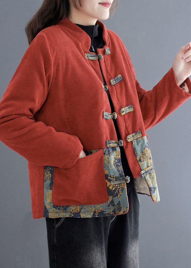 WW | Brick Red Thick Fleece Wool Lined Corduroy Jackets Winter