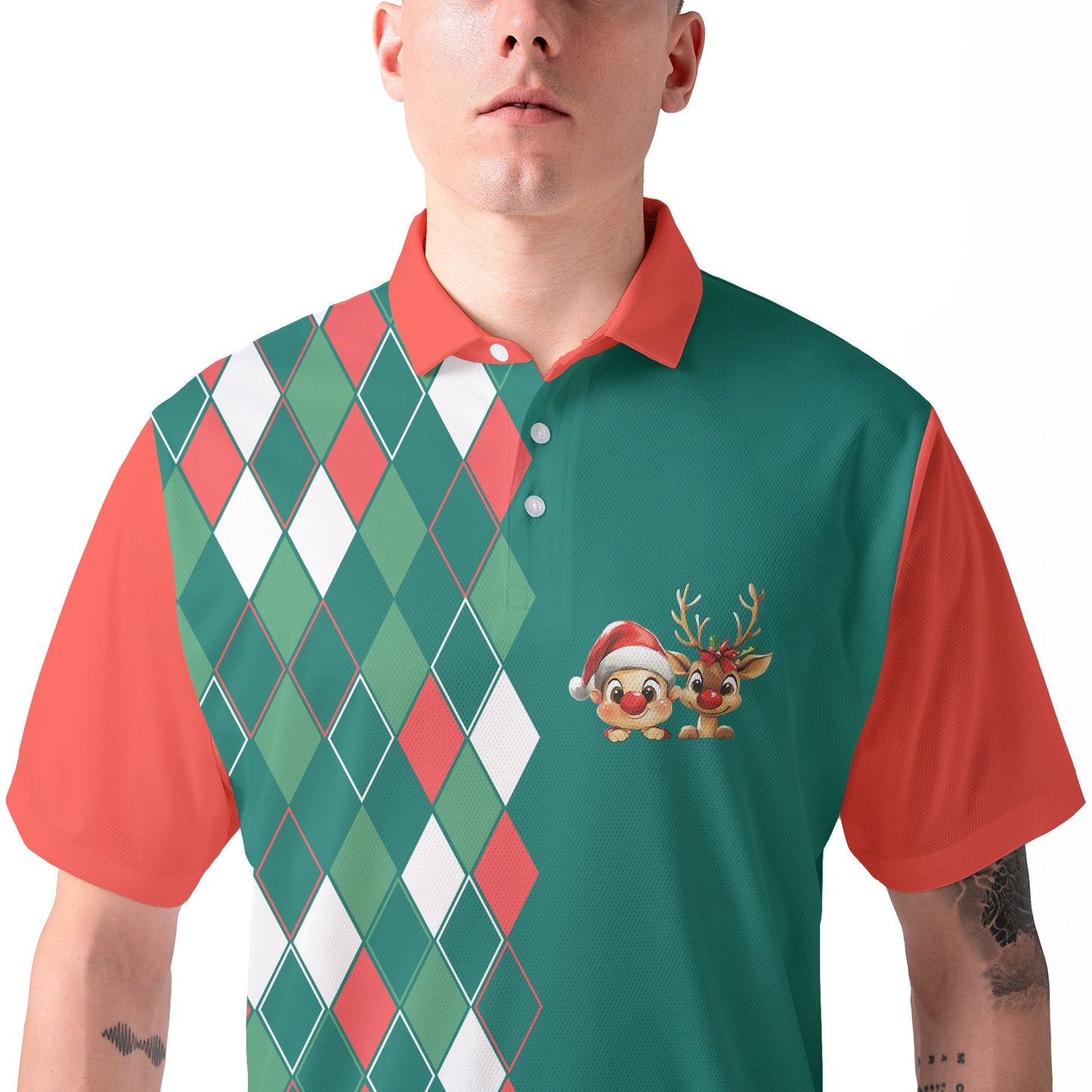 WW | Vintage Weihnachten 80er Herren Polohemd