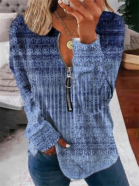 Vintage-look floral print pullover
