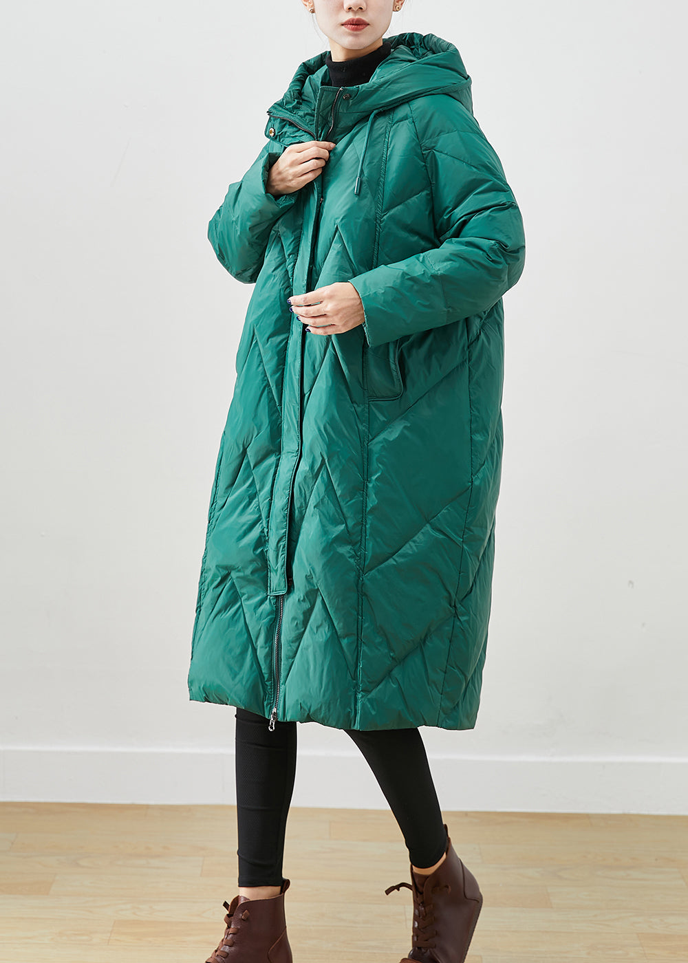 WW | Green Oversized Thick Fine Cotton Filled Puffer Jackets Winter