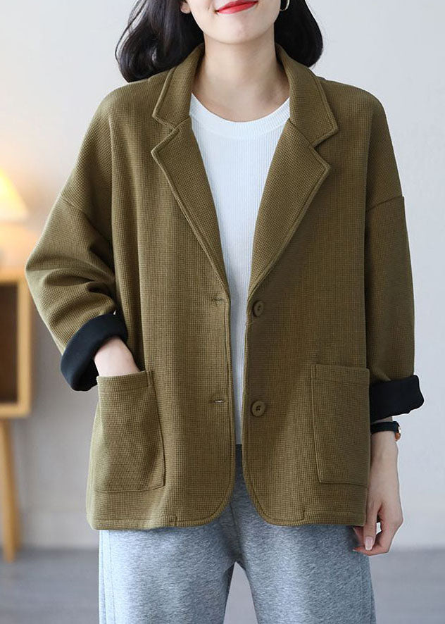WW | Light Green Quilted Collar Pocket Cotton Coats
