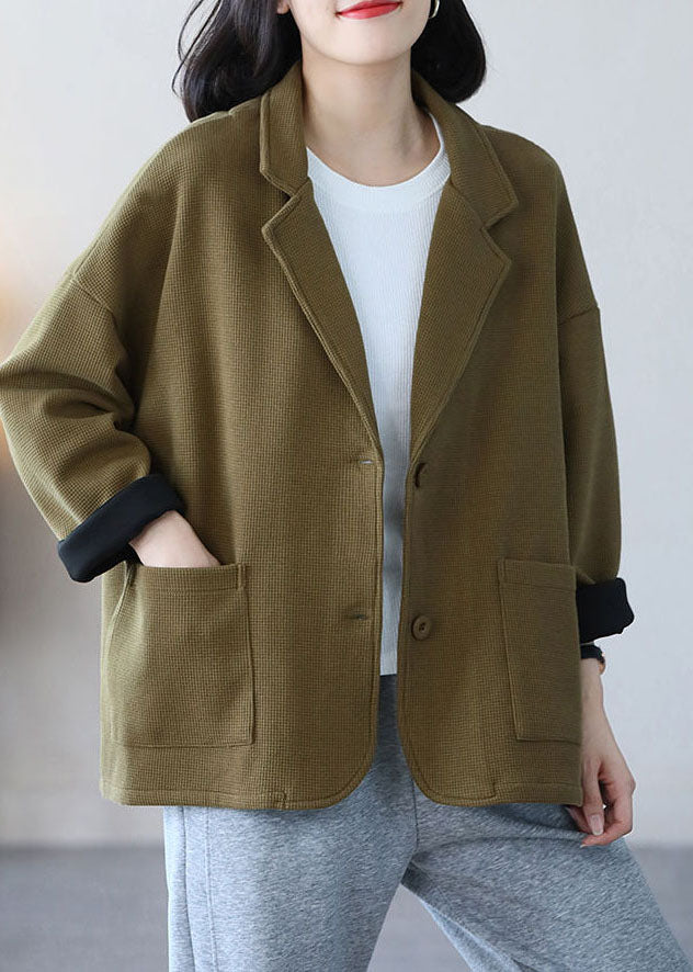 WW | Light Green Quilted Collar Pocket Cotton Coats