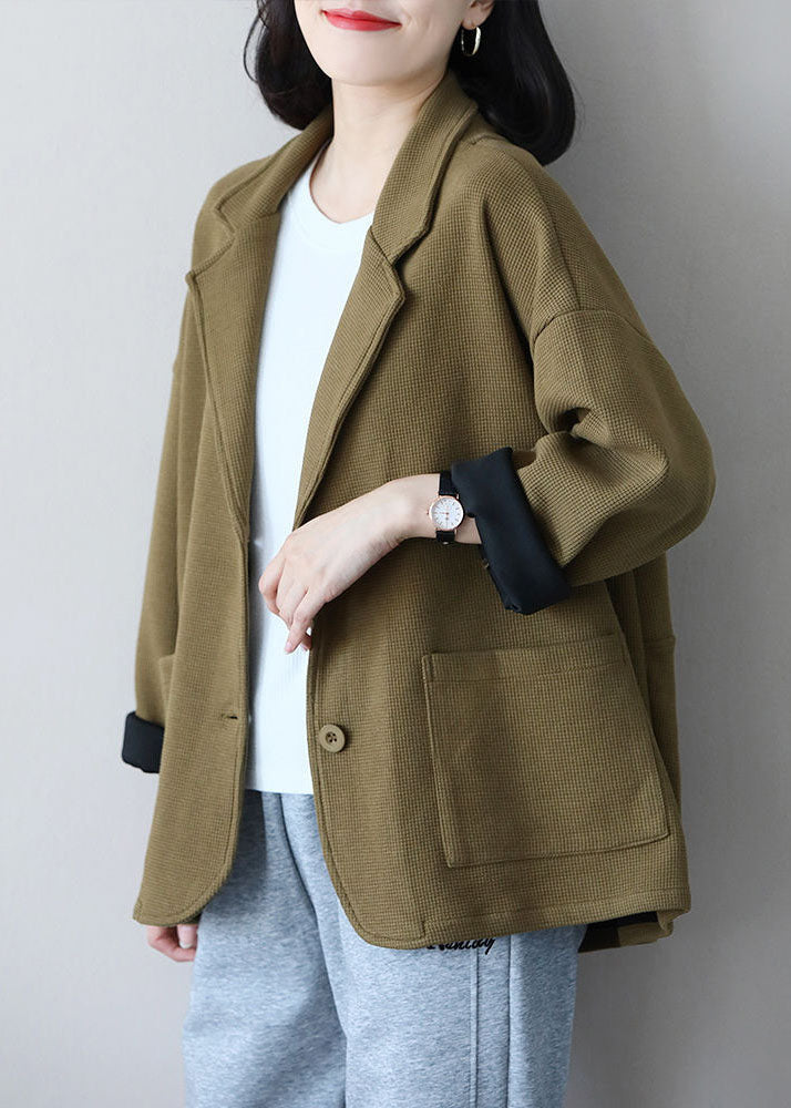 WW | Light Green Quilted Collar Pocket Cotton Coats