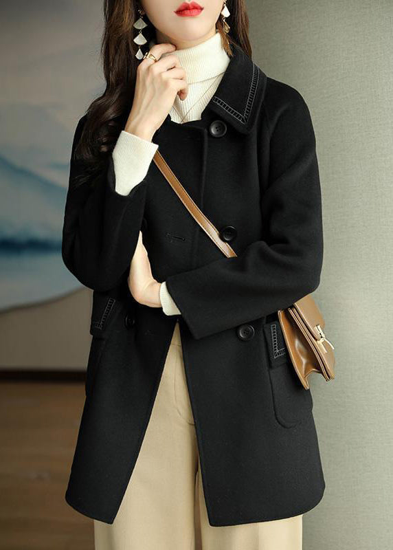 WW | Light Green Peter Pan Collar Pockets Wool Coats Winter