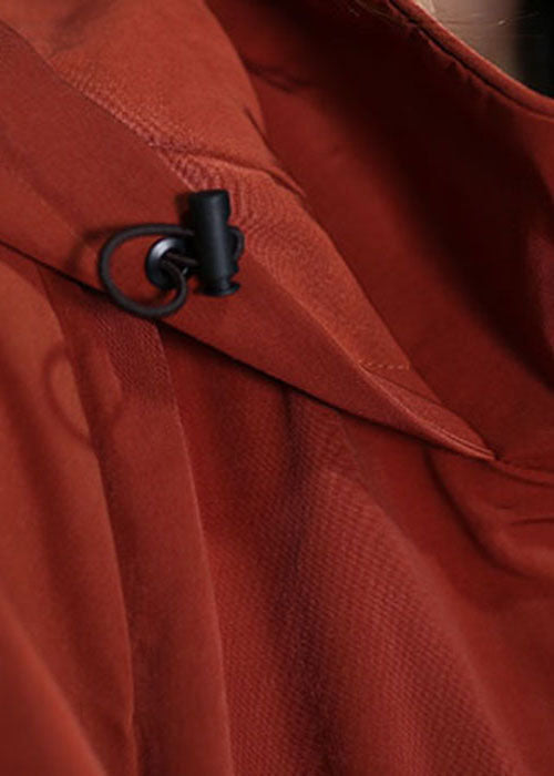 WW | Rust Kapuzen Taschen dicke Baumwoll-Trenchcoats