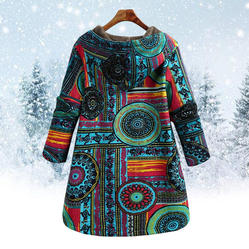 WW | Bohemian Wintermantel mit floralem Print