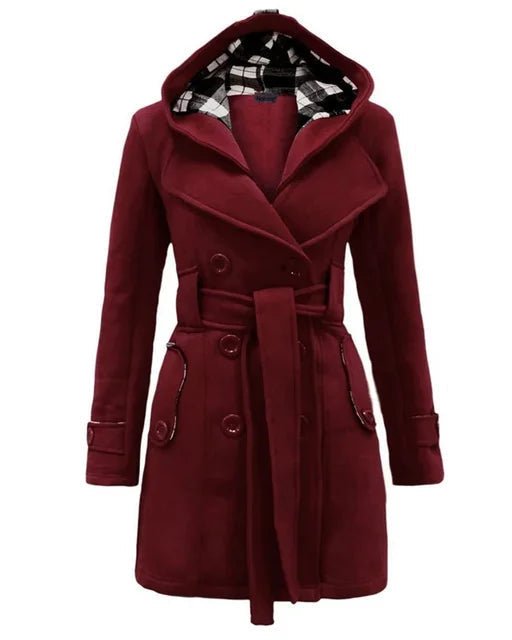WW | Kapuzen-Peacoat - Zweireihiges Design - Warmer Wollmix - Winteroberbekleidung