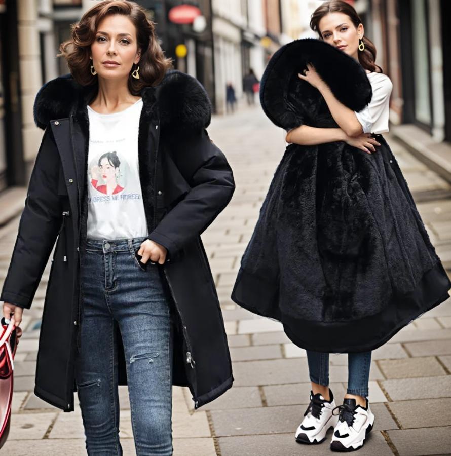 WW | Faux-Fur-gefütterte Parka - Übergroße Kapuze - Ultra-warme Winterjacke