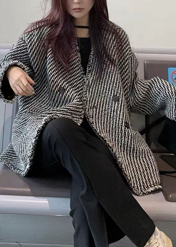 WW | V-Neck Pocket Plaid Coats