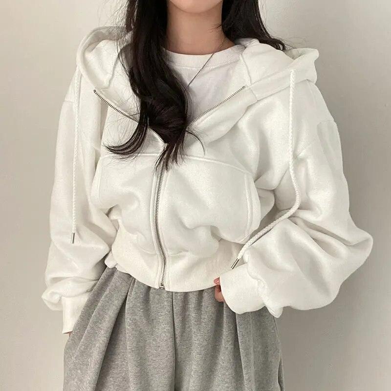 WW | Kapuzenpullover Bequem Übergröße Reißverschluss Kapuzenpullover Damen Zip up Kapuzenpullovers