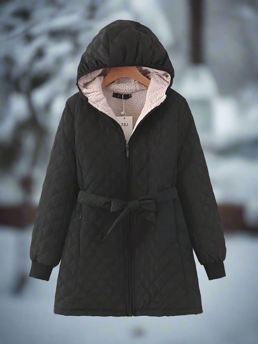 WW | Women's Quilted Jacket with Hood and Belt