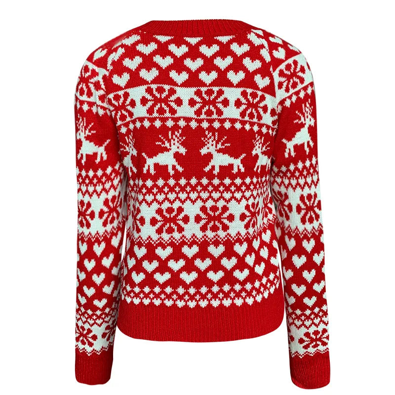 WW | Women's Christmas Sweater - Warm & Stylish Sweater with Snowflake Print