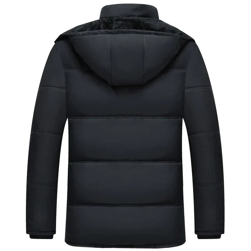 WW | Herren Wintermantel mit Kapuze und Reißverschluss Frontdesign