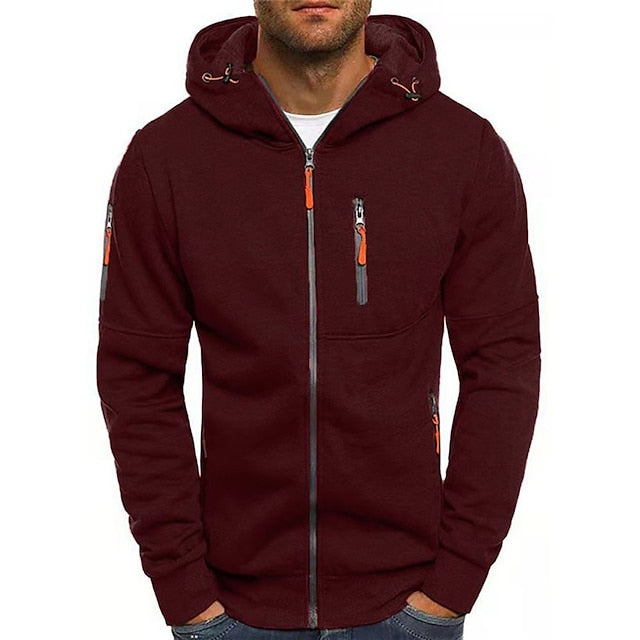 WW | Kapuzenpullover Taillierte Passform Atmungsaktives Material Reißverschluss Reißverschluss Taschen