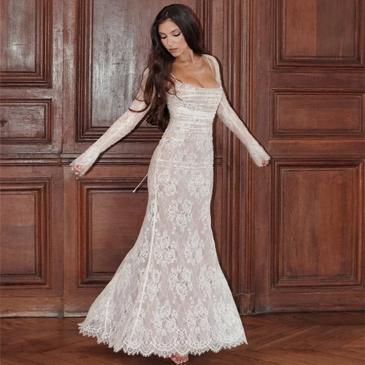 WW | Maxi dress with lace embroidery and sling