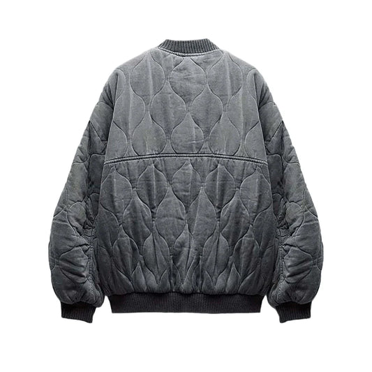 WW | Damen Lockere Passform Winterjacke Gequiltetes Design