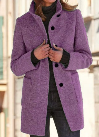 WW | Tailored fit Wool High collar mid-length Classic design
