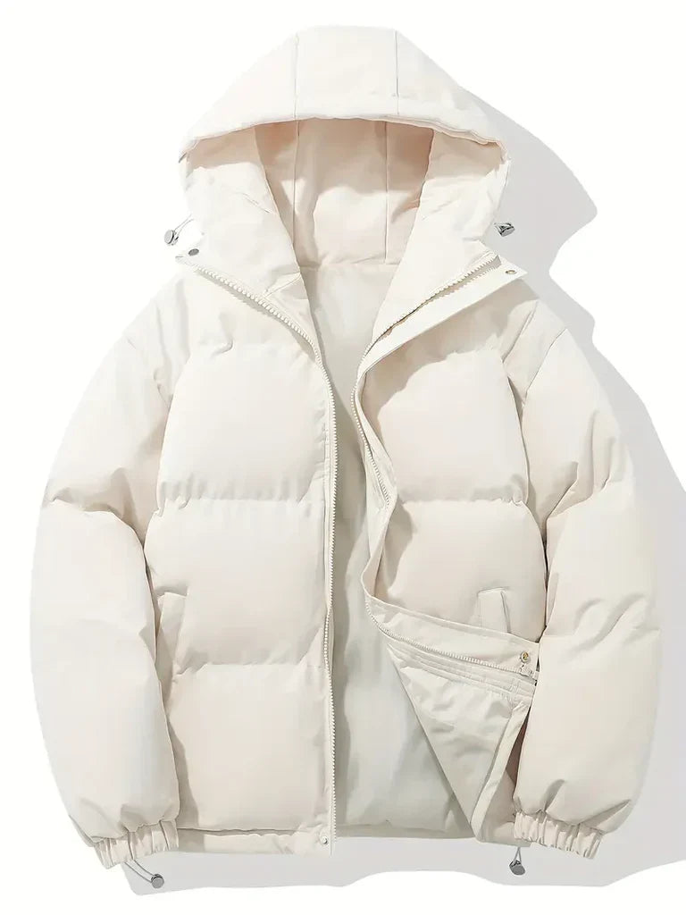 WW | Plus Size Puffer Jacket - Hooded Padded Hip-Length Jacket