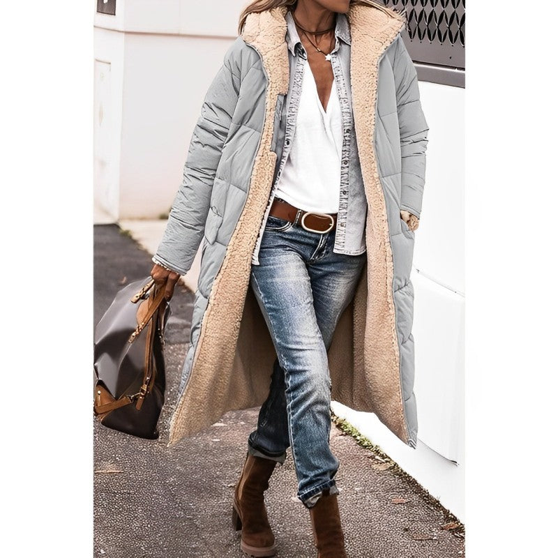 WW | Longline Quilted Coat Plus Size Fit Padded Soft Lining