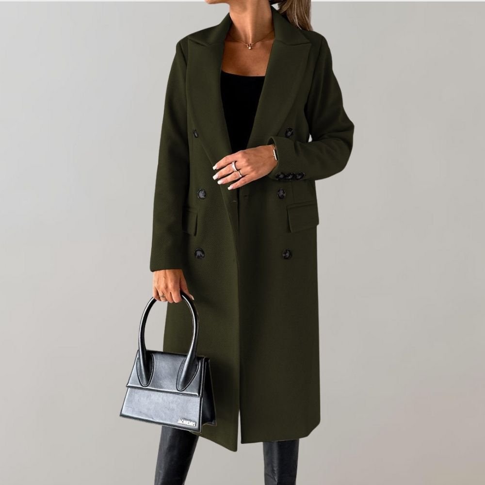 WW | Long Breast Coat - Tailored Fit - Classic Wool Blend Elegance