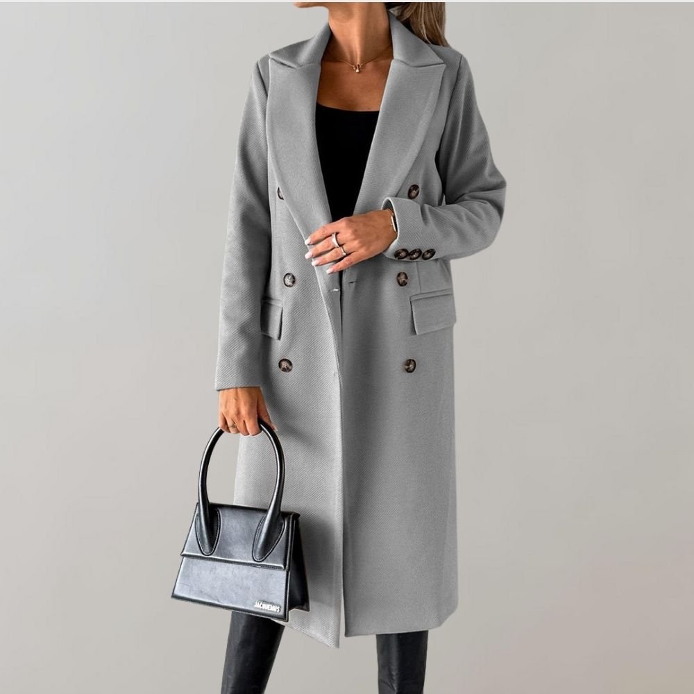 WW | Long Breast Coat - Tailored Fit - Classic Wool Blend Elegance