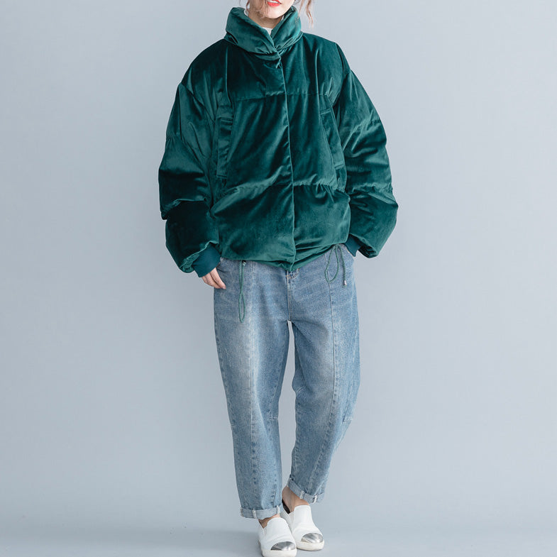 WW | army green Women's Parkas Loose-fitting Stand-up Collar Down Jacket Women Thick Winter Jackets