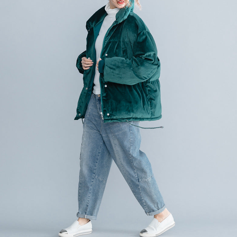 WW | army green Women's Parkas Loose-fitting Stand-up Collar Down Jacket Women Thick Winter Jackets