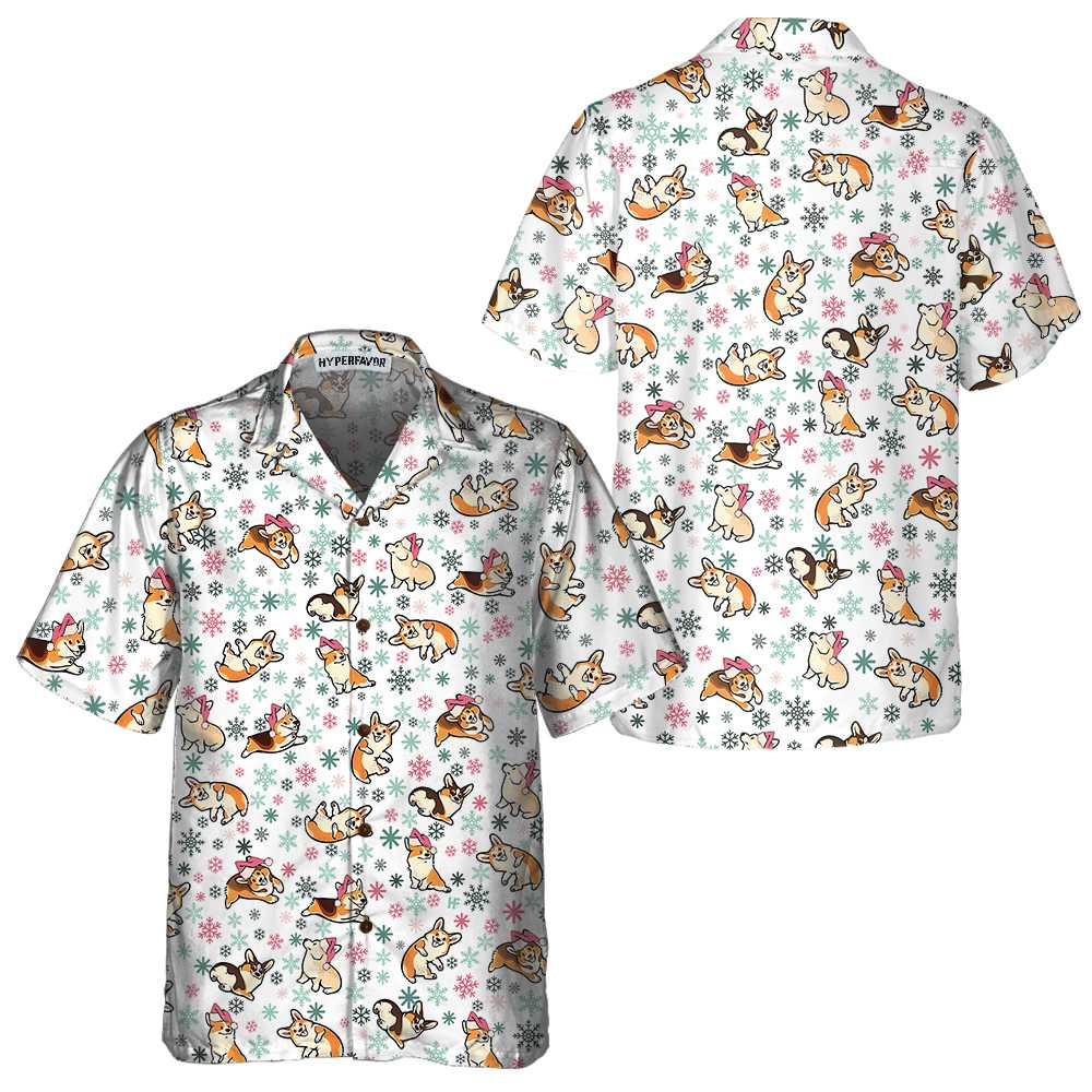 WW | Warmer Corgi für ein fröhliches Weihnachts-Hawaiian-Shirt, lustiger Weihnachts-Corgi, bestes Weihnachtsgeschenk