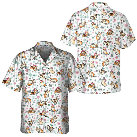 WW | Warm Corgi for a Merry Christmas Hawaiian Shirt, Funny Christmas Corgi, Best Christmas Gift